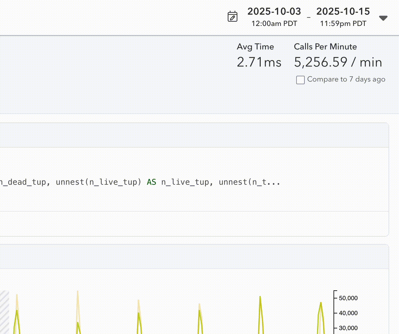 Screenshot of improved pganalyze date picker