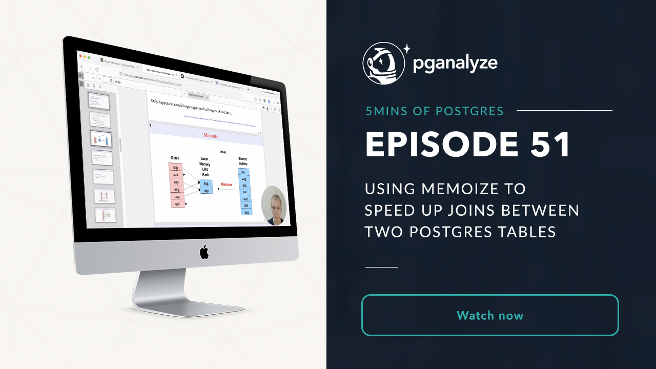 Using Memoize to speed up joins between two Postgres tables