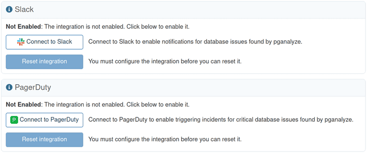 Screenshot of Organization Integrations