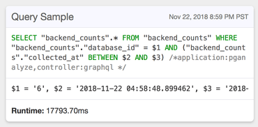 Screenshot of query normalization