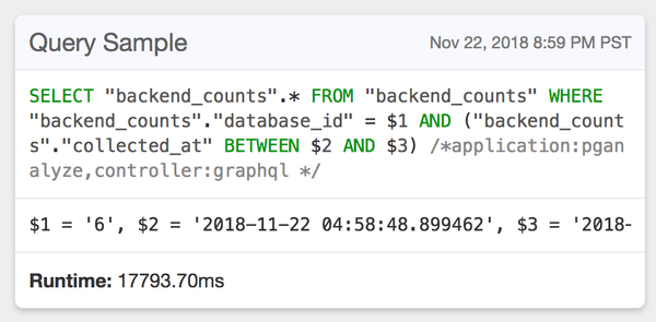 Screenshot of query normalization