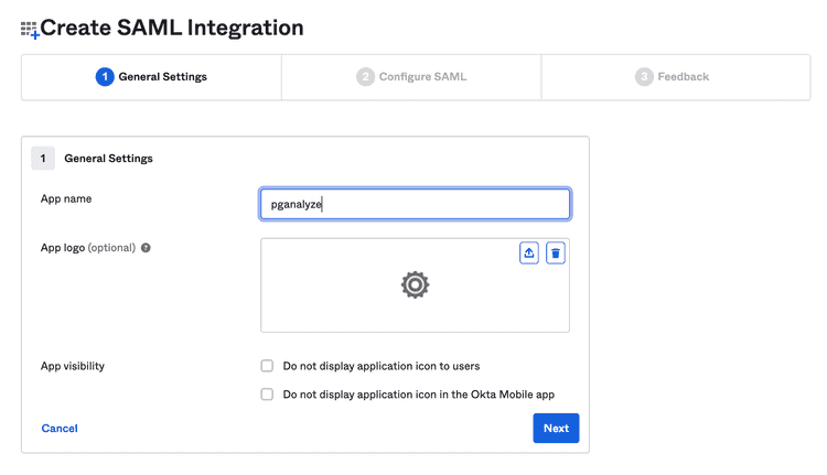 Screenshot of General Settings step