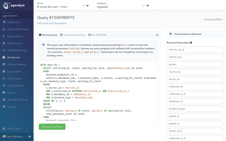 Screenshot of Step 1 "Review Query" in new workbook