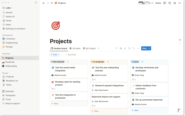 Notion product screenshot