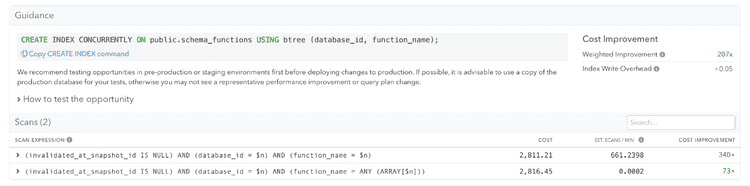 Aggregating table scans with the pganalyze Index Advisor