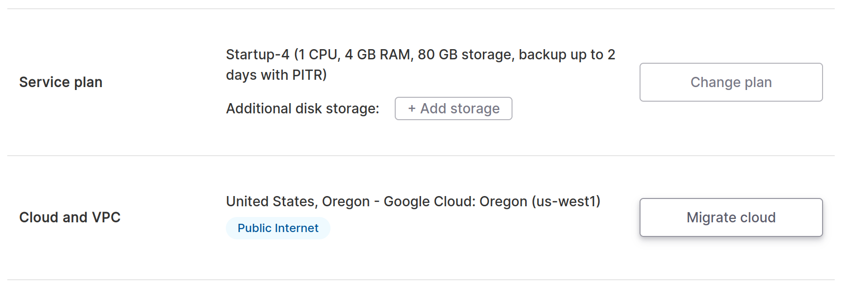 Migrate database to a VPC