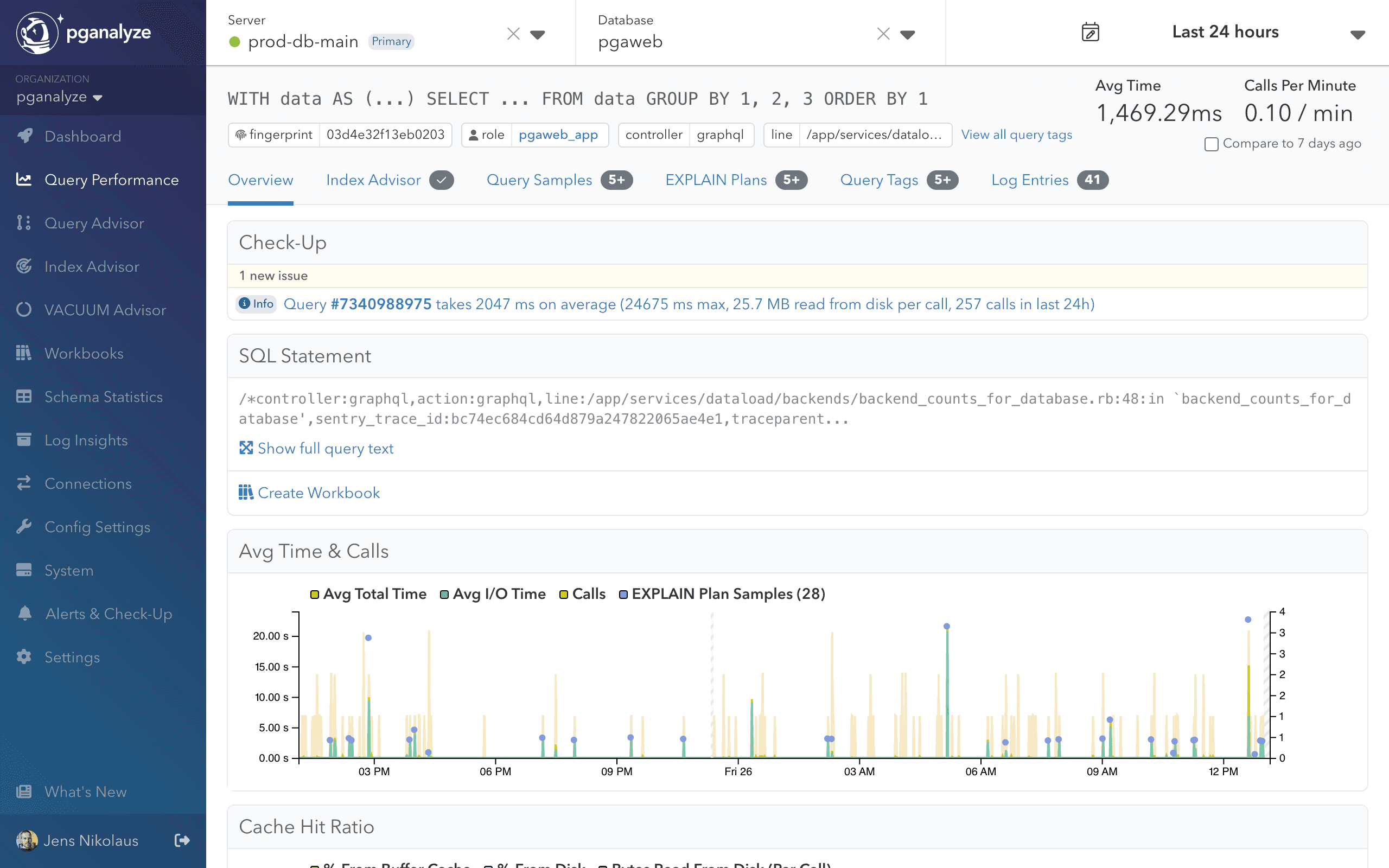 pganalyze Query Details page